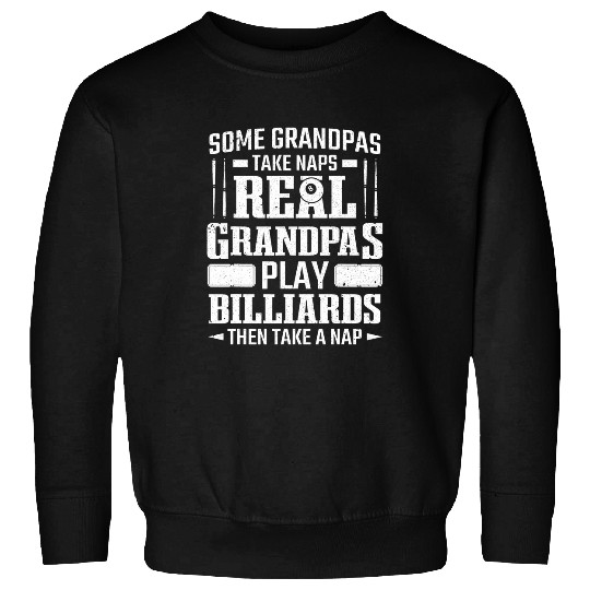 Mens Pool Player Real Grandpas Play Billiards Senior Billiard Sweatshirts
