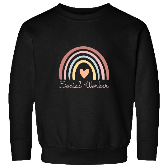 Social Worker Leopard Rainbow Social Work Graduation 2 Sweatshirts
