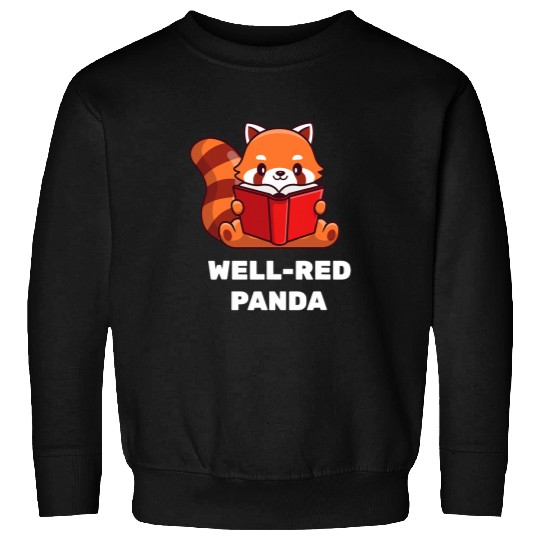 Funny Reading Red Panda Book Lover Nerd Gift Sweatshirts