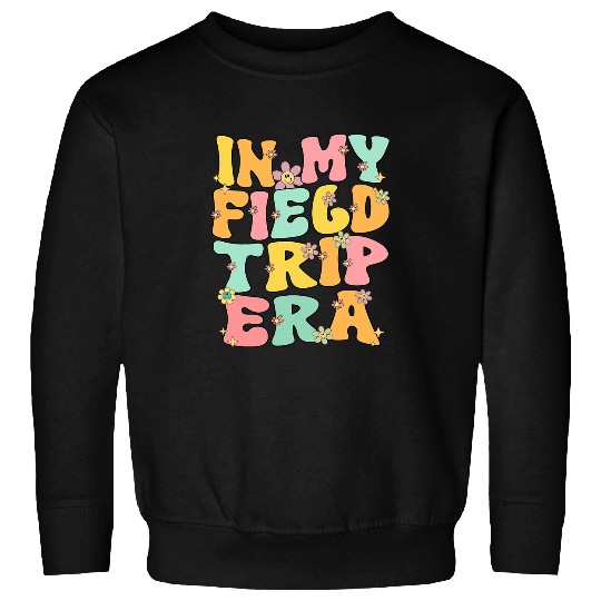 In My Field Trip Era Retro Groovy Teacher Field Day 2024 Kid Sweatshirts