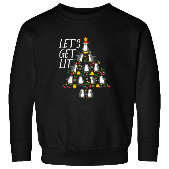 Funny Penguin Christmas Lets Get Li Christmas Sweatshirts