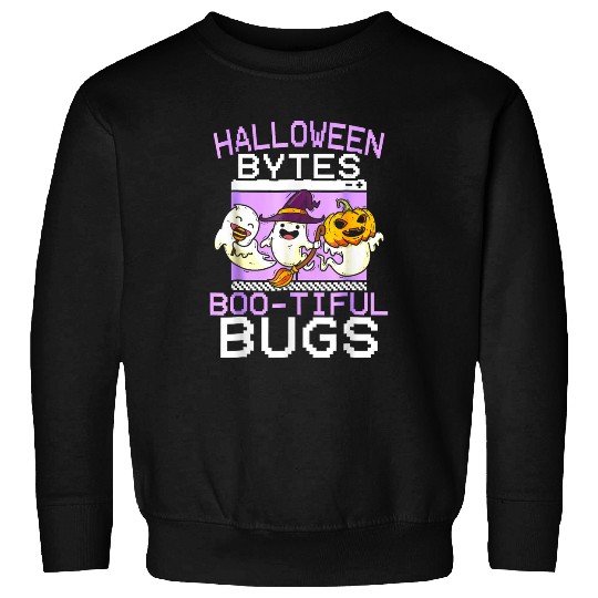 Halloween Bytes Boo Tiful Bugs Programmer Halloween Women Sweatshirts
