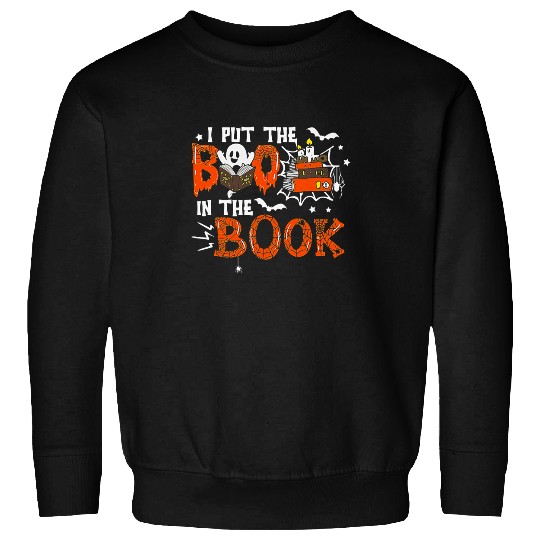 I Put The Boo In The Book Funny Librarian Halloween Sweatshirts