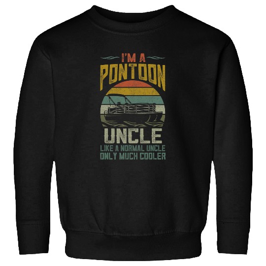 Mens Pontoon Boat Uncle Apparel Fun Fathers Day Boating Captain Sweatshirts