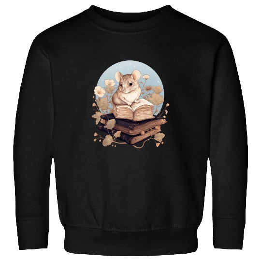 Cottagecore Flowers Mouse Read A Book Lover Bookworm 3 Sweatshirts