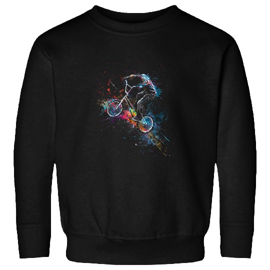 BMX Wheelie Watercolor Sweatshirts