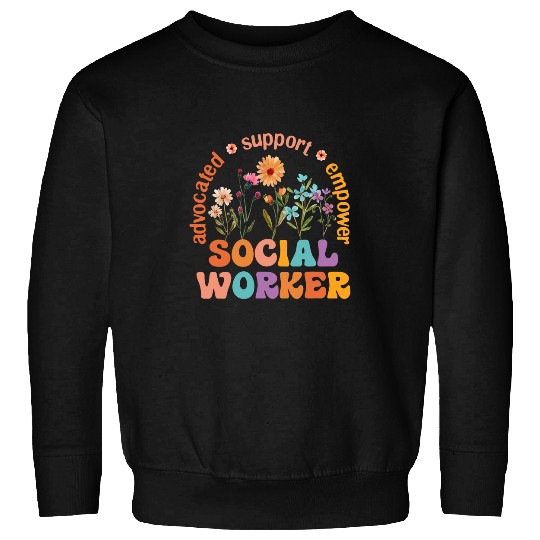 Social Worker Social Work Month Funny Work Love groovy Sweatshirts