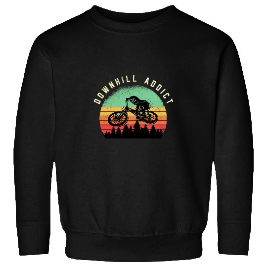 Downhill Addict Mountain Bike BMX MTB Retro Biking Cyclist Sweatshirts