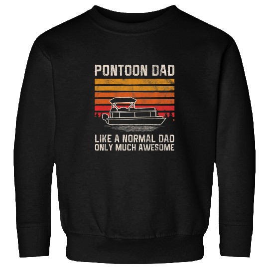 Mens Retro Style Pontoon Dad Captain Funny Fathers Day Gift Sweatshirts