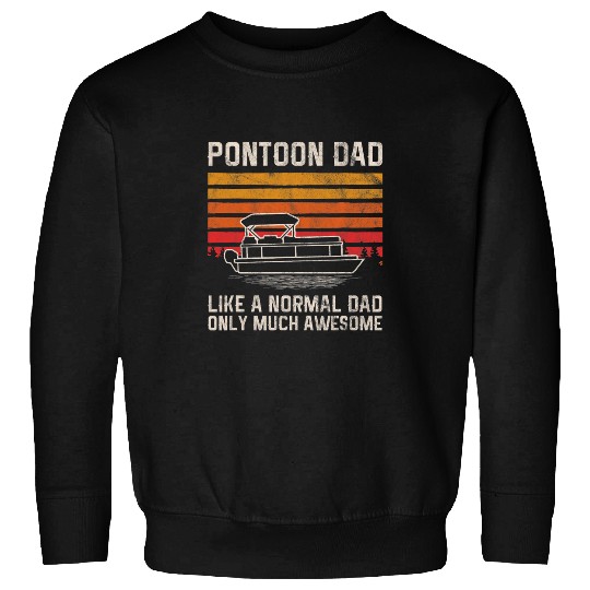Mens Retro Style Pontoon Dad Captain Funny Fathers Day Gift Sweatshirts