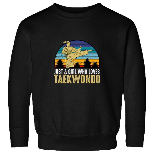 Funny Karate Martial Fight Warrior Taekwondo Girl Headkick Sweatshirts