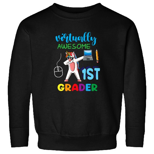 Zooming Awesome Virtual ELEarning 1st Grade Back to School Sweatshirts