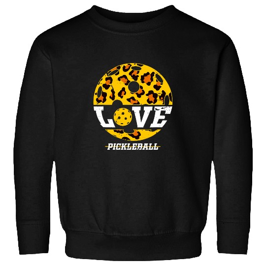 Love Pickleball Leopard Print Pickleball Women Men Player Sweatshirts