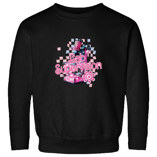 Women Pink Microscope Lab Week 2024 Lab Supervisor Lab Tech Sweatshirts