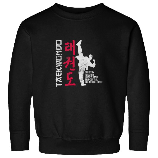Taekwondo Fighter Korean Martial Art Karate Distressed Sweatshirts