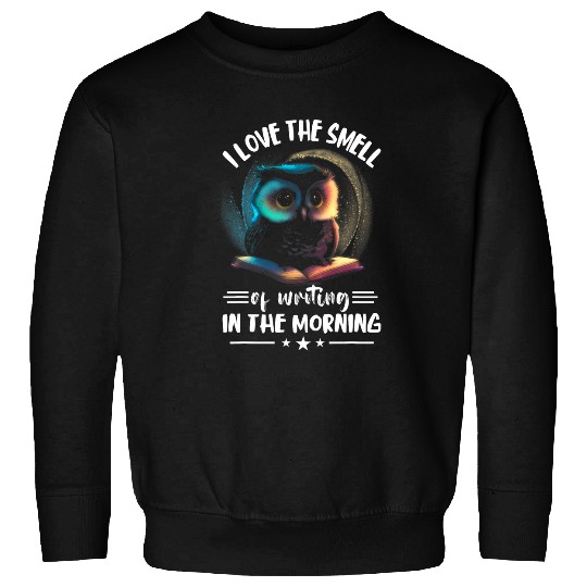 Book Lover Owl Typewriter I Love The Smell Writing Writer Sweatshirts