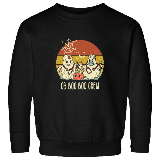OB nurses Boo Crew Retro Halloween OB GYN nurses Sweatshirts