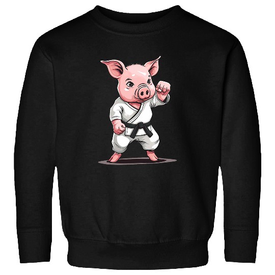 Funny Karate Pig Pork Chop Karate Pig Pork Chop Sweatshirts