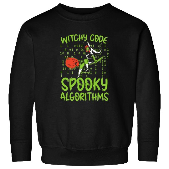 Witchy Code Spooky Algorithms Programmer Halloween Sweatshirts