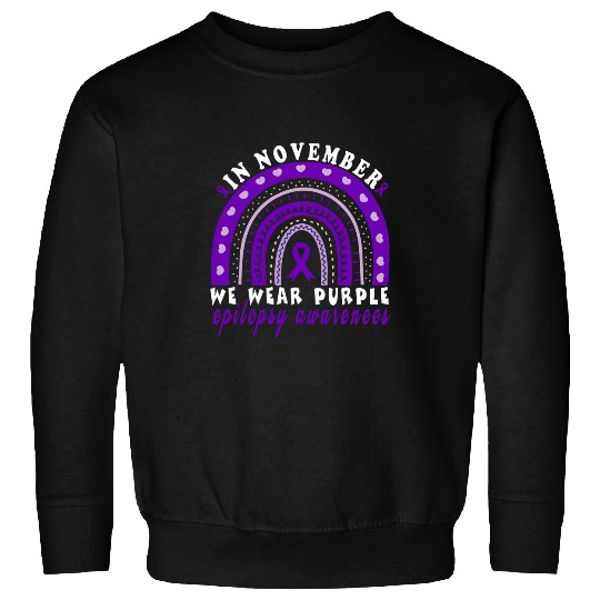 Purple Ribbon Boho Epileptic Epilepsy Awareness Month 1 Sweatshirts