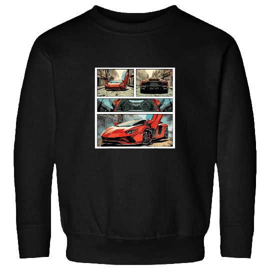 Modern Street Racer Muscle Car Comic Book Style Sweatshirts