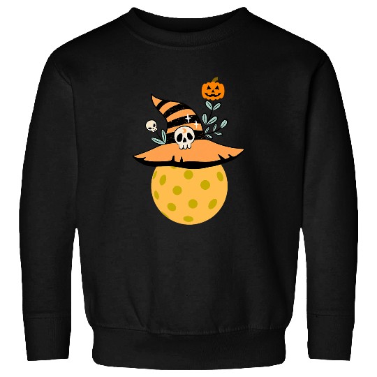 Funny Spooky Halloween Pumpkin Pickleball WitchWizard Gift Sweatshirts