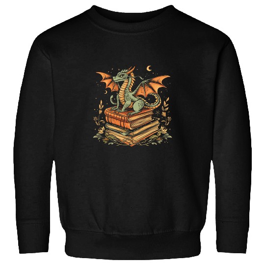 Dragon Fantasy Book Lover Cottagecore Book Nerd Sweatshirts