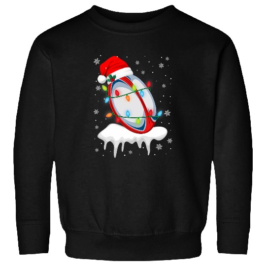 Cute Christmas Rugby Santa Hat xmass Light Boys Girls 1 Sweatshirts