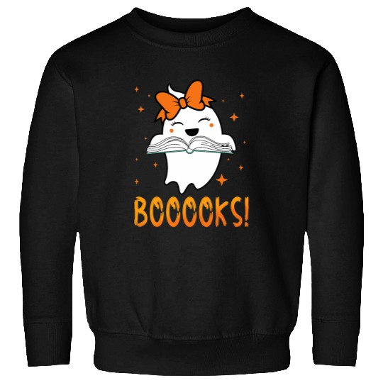 Cute ghosts Booooks Reading Halloween Teacher Book Library Sweatshirts