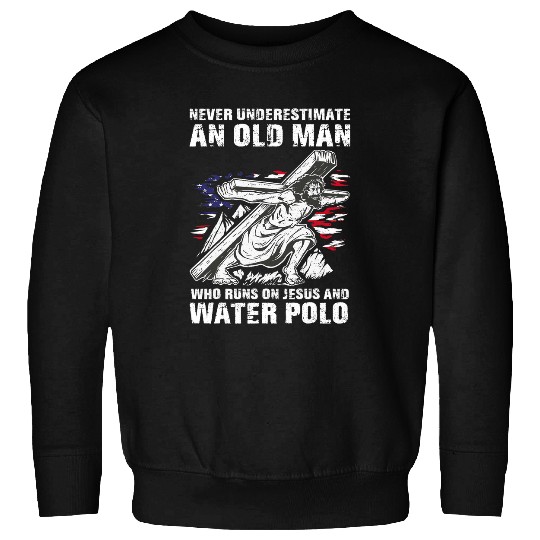 Mens Water Polo Dad Christian Polo Player Grandpa Sweatshirts