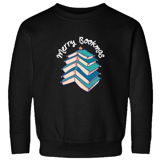 Merry Bookmess Books Christmas Tree Cute Book Lover Sweatshirts