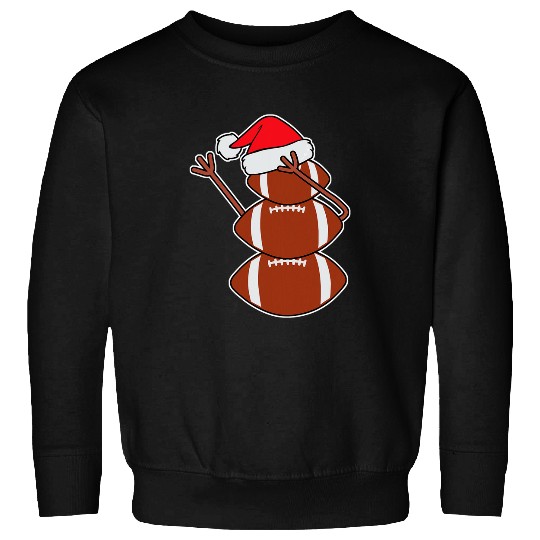 Cute Dabbings Snowman Football Rugby Funny Sports Christmas Sweatshirts