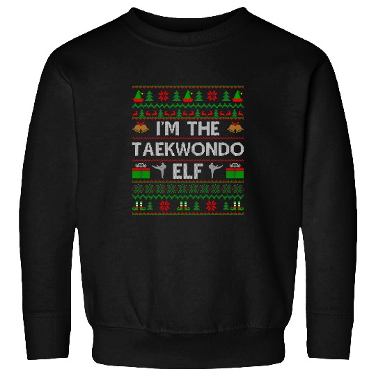 Taekwondo Martial Art Lover Ugly Taekwondo Elf Christmas Sweatshirts