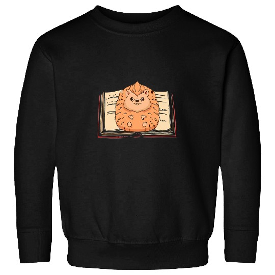 Cute Bookworm Animal Book Reading Forest Wildlife Hedgehog Sweatshirts