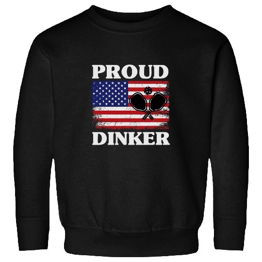 Funny Pickleball Paddle Ball Player Lovers Pride USA Flag 2 Sweatshirts