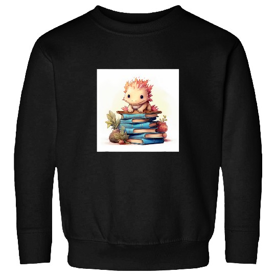 Cute Book Nerd Axolotls Reading Library Sweatshirts