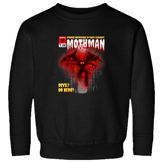 Cryptid Comic Book Style Point Pleasant WV Mothman Sweatshirts