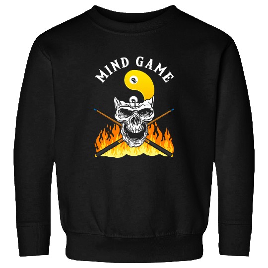 Mind Game Pool Billiards Player Cue Billiard Skull Ball Sweatshirts