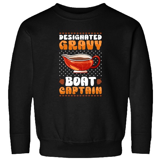 Funny Thanksgiving Gravy Boat Captain Ugly Sweater Yam Party Sweatshirts