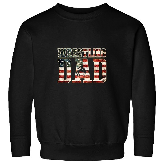 Wrestling Dad American Flag Matching For Dads Of Wrestlers Sweatshirts