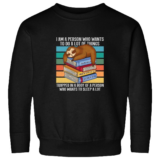 Funny sloth sleep bookworm book nerd sloth lover sloth book Sweatshirts