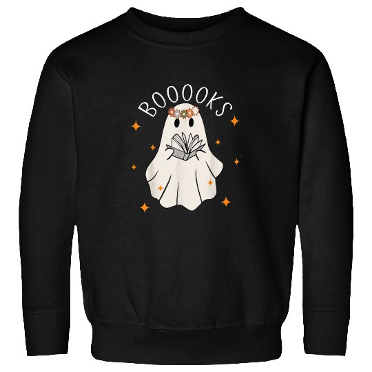 Cute ghosts Book Reading Teacher School Funny Halloween 3 Sweatshirts