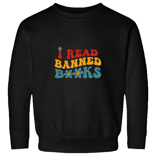 Im With The Banned Book Lover I Read Banned Books Groovy 1 Sweatshirts