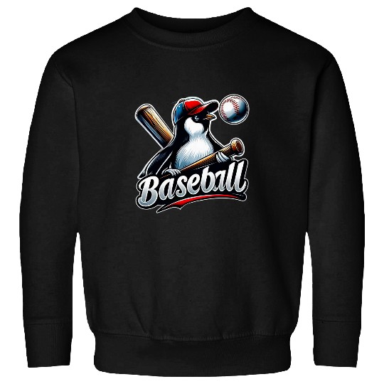 Funny Lets Go Penguin Playing Baseball 2 Sweatshirts