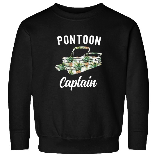 Pontoon Hawaiian Pontoon Captain Funny Boat Sweatshirts