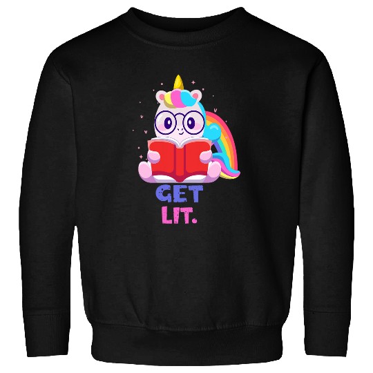 Book Readers Get Lit Reading Books Funny Unicorns Sweatshirts
