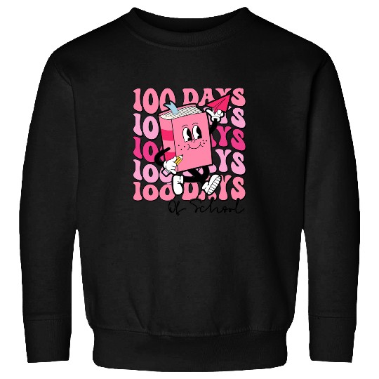 100 Days of School Reading Book Teacher Women Girl 100th Day Sweatshirts