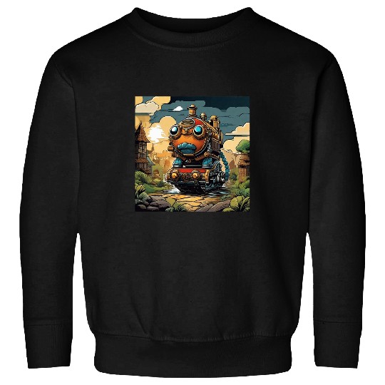 Silly Robot Invasion Funny Cartoon Dystopian Scifi Graphic Sweatshirts