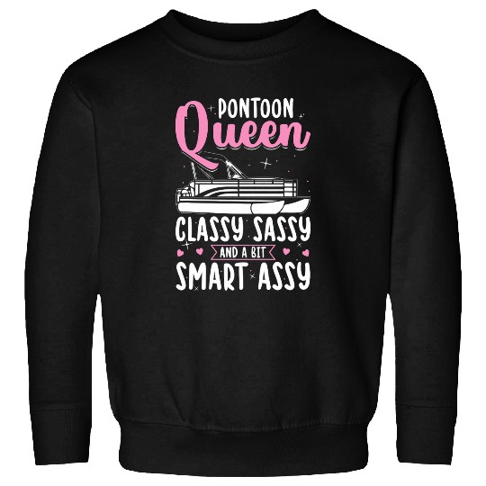 Pontoon Queen Woman Girls Gift Pontoon Boat Gift 3 Sweatshirts