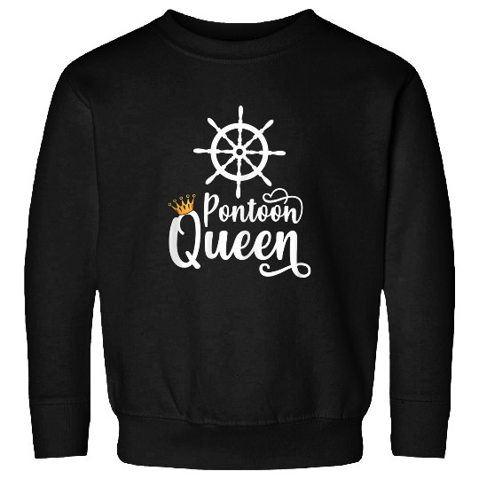 Pontoon Queen Funny Pontoon Boat Lover Girls Boating Summer Sweatshirts